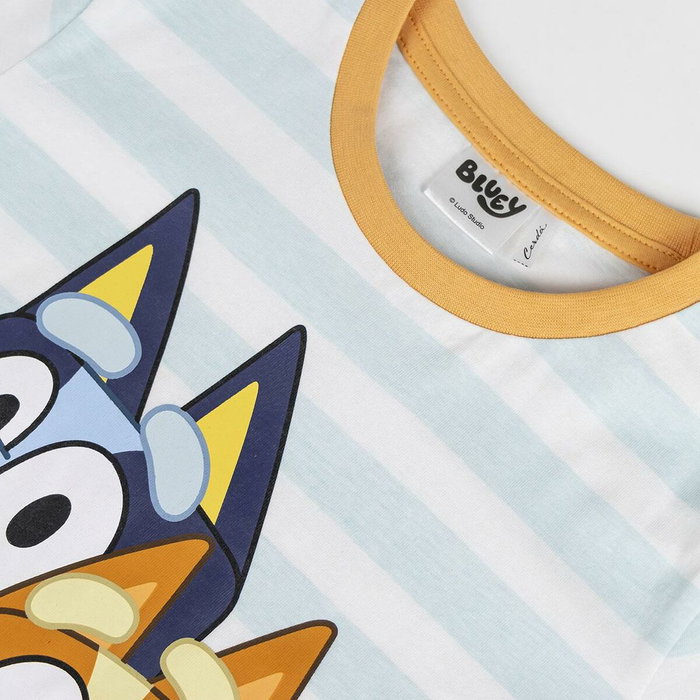 Cerdá Pijama Corto Single Jersey Bluey Talla 3 Años Color Azul Claro