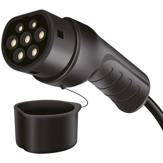 LogiLink Cable de carga para coche eléctrico Tipo 2 22kW 32A 10m Negro + Bolsa