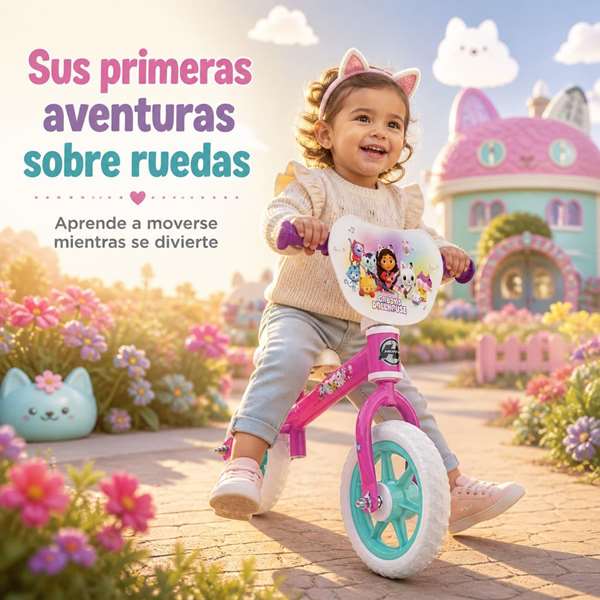 Toimsa Bicicleta sin Pedales Gabby Dollhouse 10" Rosa para Niños +2 Años