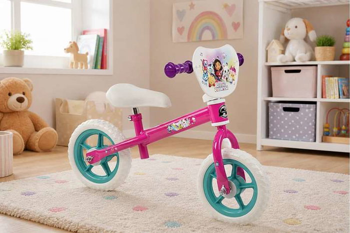 Toimsa Bicicleta sin Pedales Gabby Dollhouse 10" Rosa para Niños +2 Años