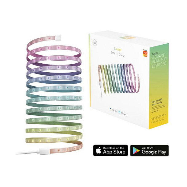 Hombli Tira de Luz Inteligente LED RGB Wi-Fi 24W 5m HBLS-0521