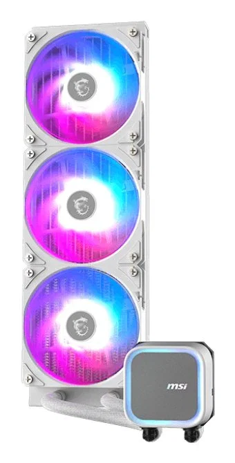 MSI MAG Coreliquid A13 360 WHITE - Kit de Refrigeración Líquida AIO, Radiador 360mm, Ventiladores RGB de 120mm, Blanco, Compatible Intel LGA 1700/1851 y AMD AM4/AM5