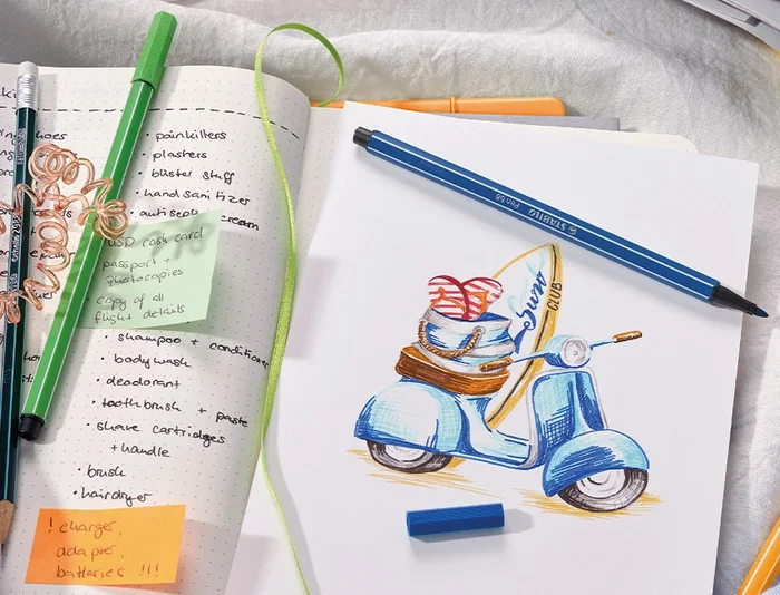 Stabilo Rotulador Pen 68 Acuarelable Estuche 24 Colores Estándar + 6 Colores Neón Trazo 1 mm