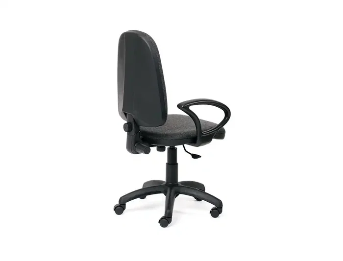 Rocada Silla de Oficina Brazos Fijos Base Nylon Respaldo y Asiento Tela Ignífuga Gris