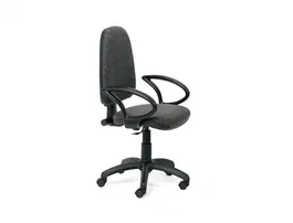 Rocada Silla de Oficina Brazos Fijos Base Nylon Respaldo y Asiento Tela Ignífuga Gris
