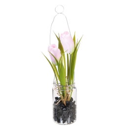Ixia Planta Tulipán Rosa Artificial 7 x 7 x 18 cm