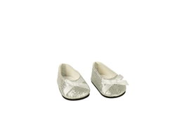 Muñecas Arias Set de Zapatos Plateado con Purpurina para Muñecos de 40 cm