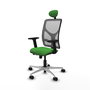 PIQUERAS Y CRESPO Silla de oficina Motilla con mecanismo Sincro/Traslack, Verde y Gris