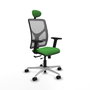 PIQUERAS Y CRESPO Silla de oficina Motilla con mecanismo Sincro/Traslack, Verde y Gris