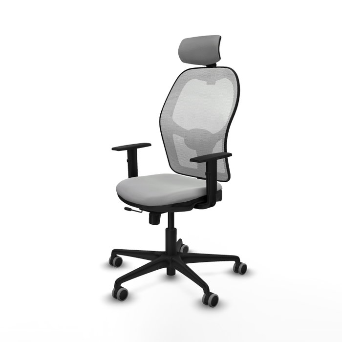 PIQUERAS Y CRESPO Silla de oficina Jorquera con mecanismo Sincro/Traslack Gris claro y Blanco