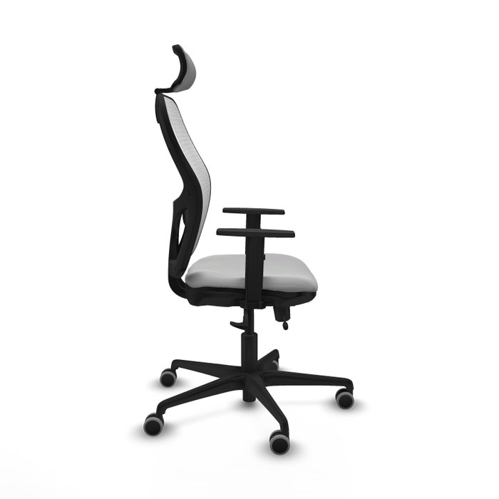 PIQUERAS Y CRESPO Silla de oficina Jorquera con mecanismo Sincro/Traslack Gris claro y Blanco