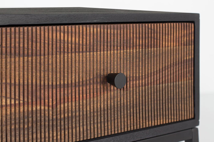 GINER Y COLOMER Mesita de Noche Palisandro y Metal Marrón 45x45 cm GINER Y COLOMER Mesita de Noche Palisandro y Metal Marrón 45x45 cm