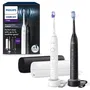 Philips Cepillo de dientes eléctrico Sonicare Serie 7100 HX7429/02 Mango Doble Blanco y Negro