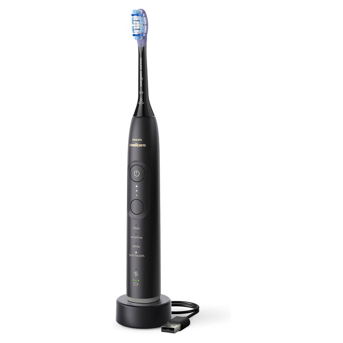 Philips Sonicare 7100 HX7429/02 - Cepillo dental sónico recargable Duo-Pack Negro/Blanco, 4 modos, 62000 movimientos/min, Bluetooth, 2 mangos + 2 cabezales