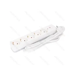 Aigostar Regleta Protectora Serie L con 5 Tomas e Interruptor, 1.5 m, Blanco y Gris