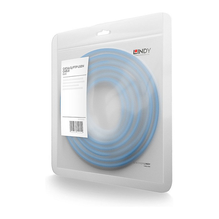 LINDY Patchkabel 47147 Cat6A S/FTP (S-STP) LSZH Azul 1 m - Cable de Red RJ-45 Macho a Macho para 10 Gbit/s, 500 MHz