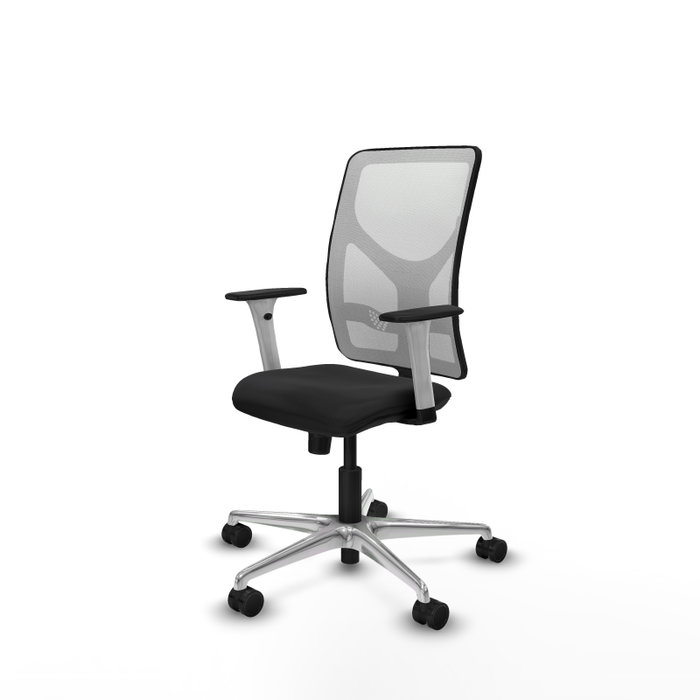 PIQUERAS Y CRESPO Silla de oficina Motilla con mecanismo Sincro, Negro/Blanco
