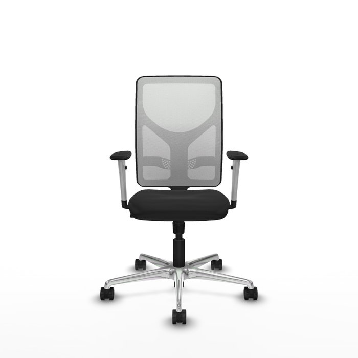 PIQUERAS Y CRESPO Silla de oficina Motilla con mecanismo Sincro, Negro/Blanco