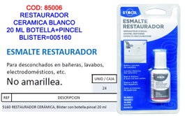 UNECOL Restaurador de Cerámica Blanco 20 ml con Pincel