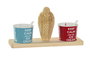 DKD Home Decor Set de 5 Piezas Helados en Cerámica y Pino Multicolor