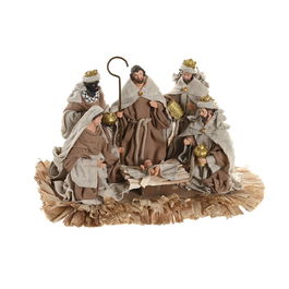 Belén de Navidad Home ESPRIT Marrón Beige Resina Aluminio 40 X 24 X 23,5 CM