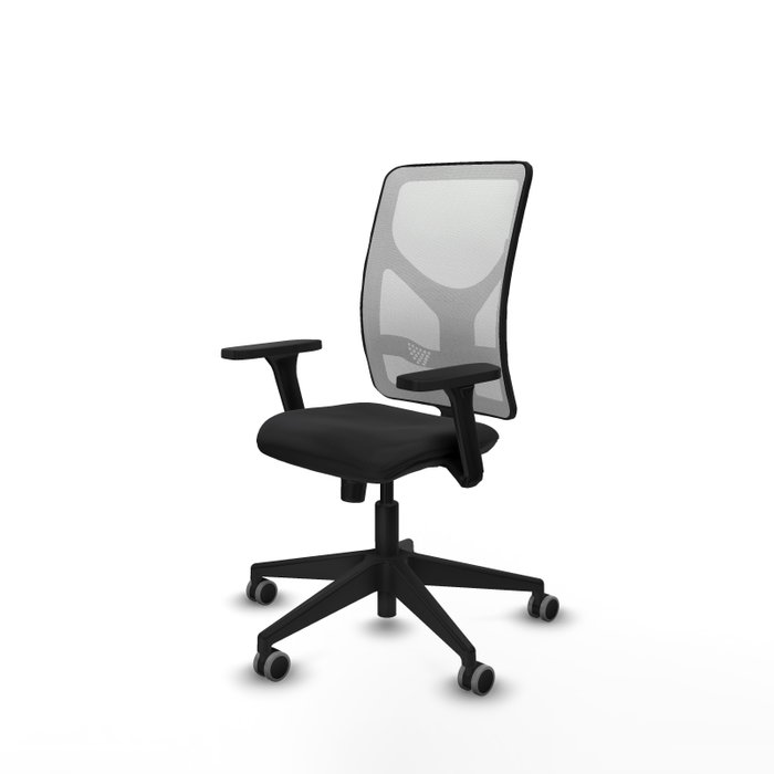 PIQUERAS Y CRESPO Silla de oficina Motilla con mecanismo Sincro, Negro y Blanco