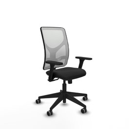 PIQUERAS Y CRESPO Silla de oficina Motilla con mecanismo Sincro, Negro y Blanco