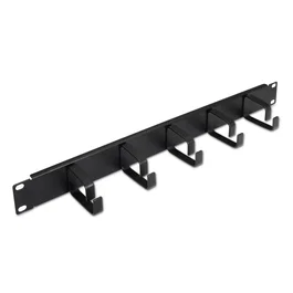 Aisens Organizador de Cables Metálico con 5 Anillos 19 pulgadas 1U Negro