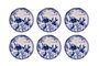 Hermia Juego de Platos para Postre Porcelana Azul y Blanco 6 unidades