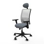 PIQUERAS Y CRESPO Silla de oficina Zulema con mecanismo Sincro/Traslack, Gris y Blanco