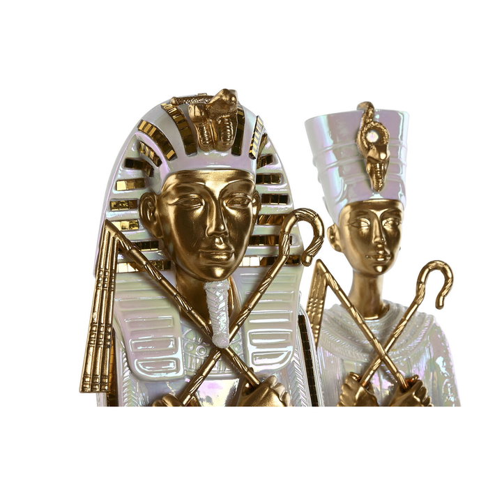 DKD Home Decor Figura de Resina Egipcia Iridiscente, Pack de 2 piezas