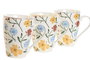 DKD Home Decor Set de Tazas de Porcelana Floral 350ml