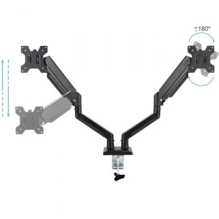 TooQ Soporte de Mesa para 2 Monitores DB1434TNR-B Giratorio Inclinable Pistón de Gas hasta 10kg por Brazo TooQ Soporte de Mesa para 2 Monitores DB1434TNR-B Giratorio Inclinable Pistón de Gas hasta 10kg por Brazo