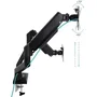 TooQ Soporte de Mesa para 2 Monitores DB1434TNR-B Giratorio Inclinable Pistón de Gas hasta 10kg por Brazo