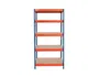 Ar storage Estanteria metalica 192x90x45 cm 5 estantes 220kg por estante bandejas de madera sin tornillos azul naranja