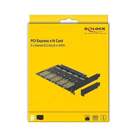 DeLOCK Tarjeta PCI Express x16 a 5 x interna M.2 clave B/SATA DeLOCK Tarjeta PCI Express x16 a 5 x interna M.2 clave B/SATA