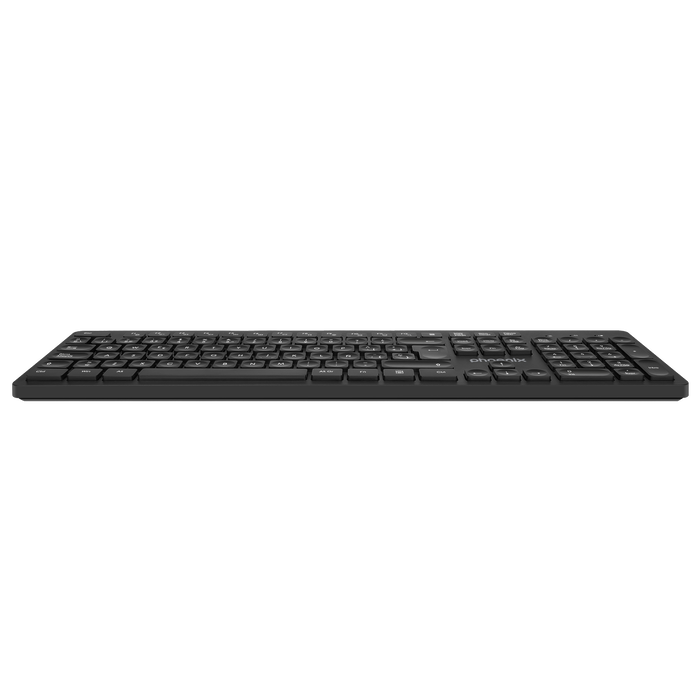 Phoenix Teclado Inalámbrico K200 QWERTY Negro con Conexión 2.4GHz, Teclas Multimedia y Diseño Ergonómico para Windows, macOS, Linux