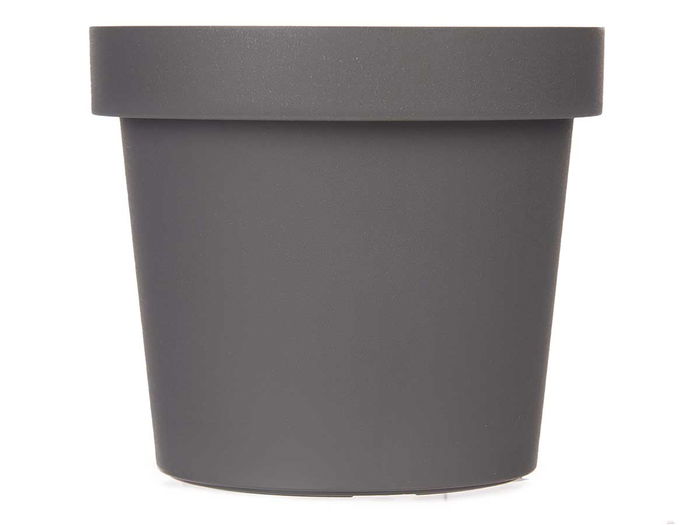 Ibergarden Maceta de Plástico Gris 14 cm Diámetro x 12.5 cm Alto (Set de 12)