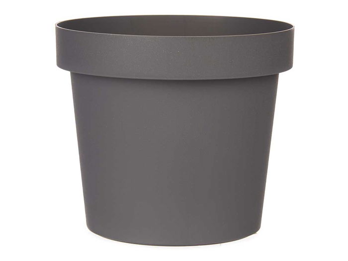 Ibergarden Maceta de Plástico Gris 14 cm Diámetro x 12.5 cm Alto (Set de 12)