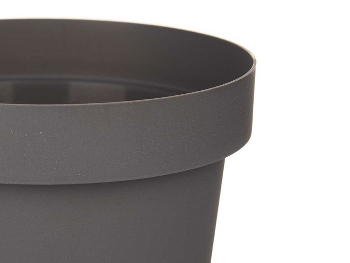 Ibergarden Maceta de Plástico Gris 14 cm Diámetro x 12.5 cm Alto (Set de 12)