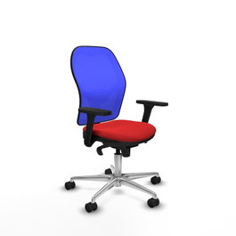 PIQUERAS Y CRESPO Silla de oficina Jorquera Rojo/Azul con Mecanismo Sincro
