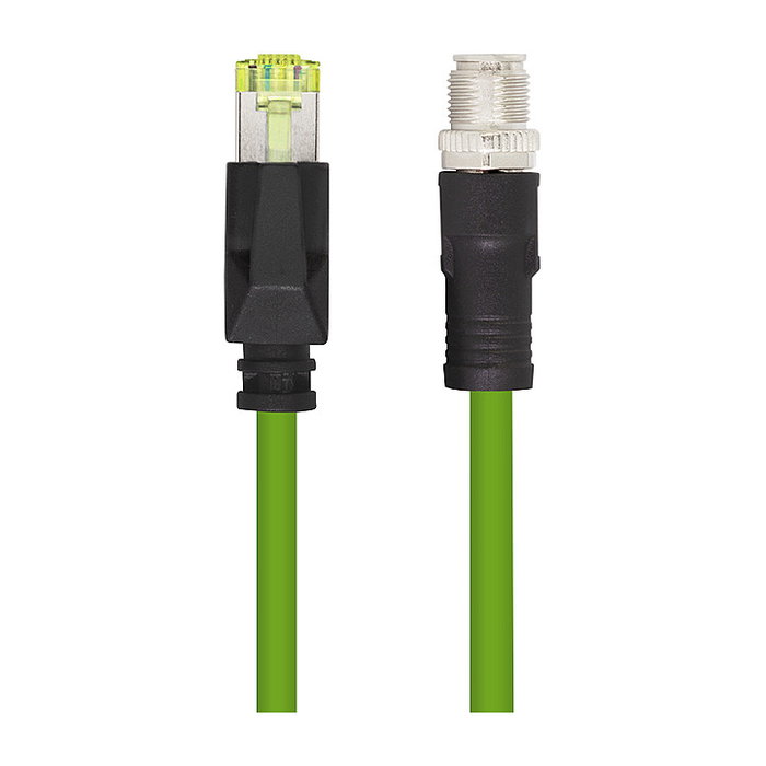 LogiLink M12 CAT6A Cable de parcheo industrial, PUR, M12 X-coded a RJ45, 1,50 m LogiLink M12 CAT6A Cable de parcheo industrial, PUR, M12 X-coded a RJ45, 1,50 m