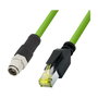 LogiLink M12 CAT6A Cable de parcheo industrial, PUR, M12 X-coded a RJ45, 1,50 m