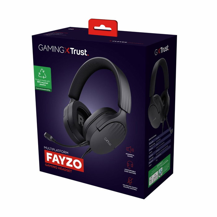 Trust GXT 489 FAYZO Auriculares Gaming Negros