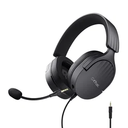Trust Auriculares Gaming GXT 489 Fayzo con Micrófono Desmontable, Almohadillas Supraaurales, Unidades de 50 mm, Diadema Ajustable, Alámbrico para PC/Consolas (Jack 3.5 mm), Negro