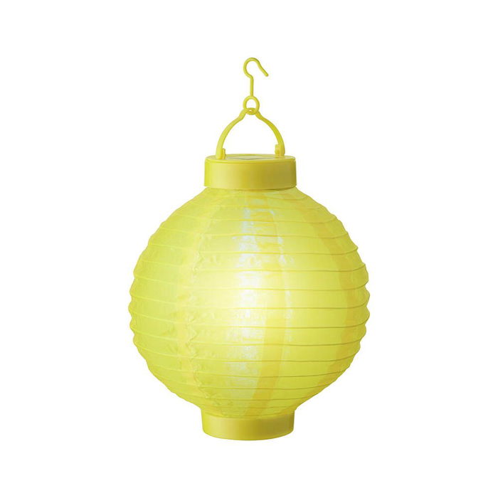 Lumineo Farolillo solar de nailon, colores surtidos, ø20 cm, luz blanca fría, con encendido automático