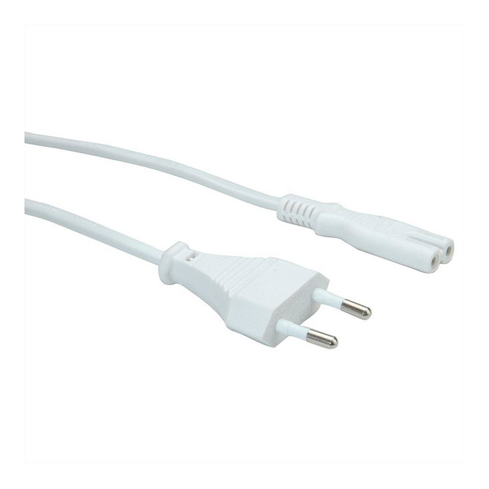 Cable de alimentación Euro de clavija plana a C7, 3 m, blanco