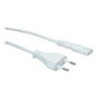 Cable de alimentación Euro de clavija plana a C7, 3 m, blanco