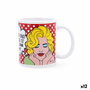 Quid Mug Cerámico Comic Blanco 33 cL (12 Unidades) inevitable
