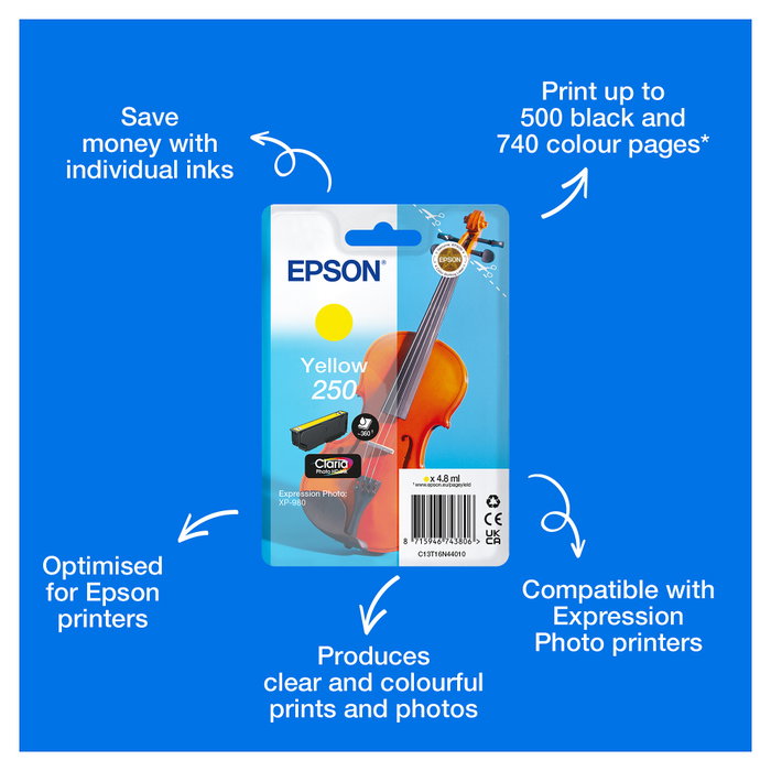 Epson 250 Violin Claria Photo HD Amarillo Epson 250 Violin Claria Photo HD Amarillo